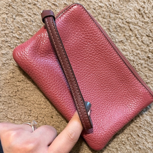 Coach Pink Leather Wristlet - Picture 5 of 7